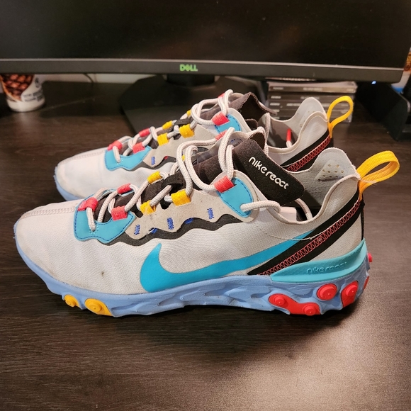 Nike React Element 55 CQ9705-002 Gray Running Men Sneakers Size 8 - Picture 6 of 11